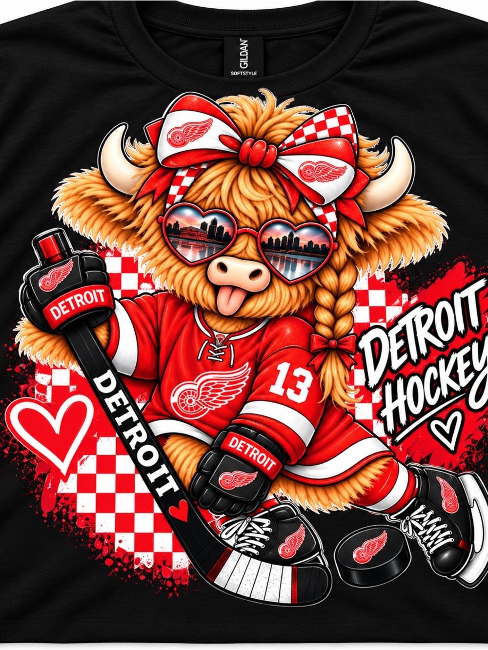 Detroit Red Mascot Graphic Short Sleeve Tee